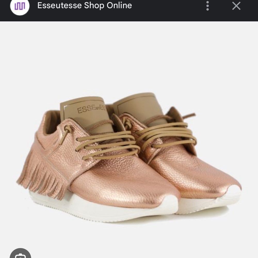 Esseutesse rose gold fringe sneakers size 40